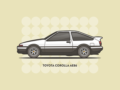 Toyota Corolla AE86 80s auto car corolla daily art illustration illustrator minimal speed stroke toyota vintage