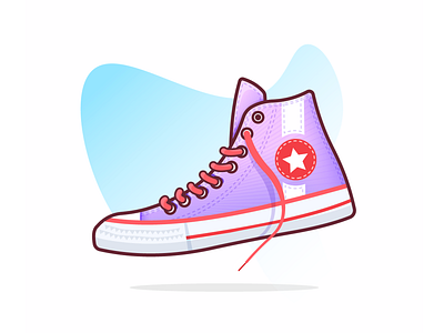 Converse blue converse design floating illustration kicks laces pink red shoes sneakers star vector