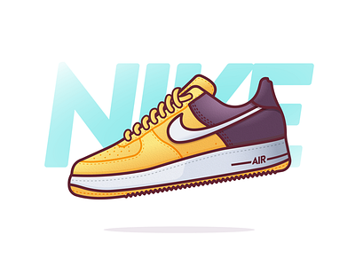Nike air blue design floating illustration just do it kicks new nike shoes sneakers vector yellow