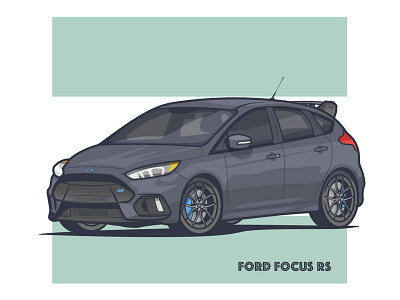 Ford Focus RS! car cool daily art dark focus ford illustration illustrator minimal speed stroke supercar vintage