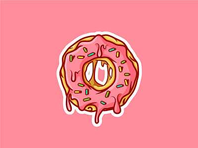 Dripping Donut! cream dessert donut dripping glazed illustration illustrator round sprinkles sweet yummy