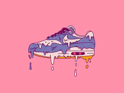 Nike! doodle dripping fresh hand drwan hot illustration kicks melting nike pink procreate shoe sneakers wet