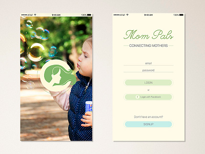 Mothers Network Application app application beige flat kids mother network pastel ui
