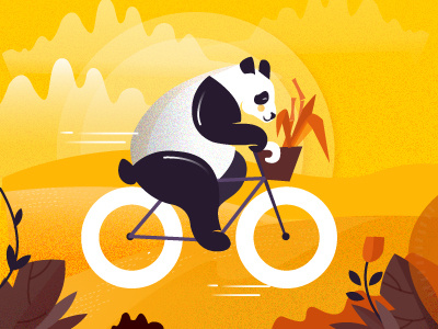 Panda animal design illustration panda yellow