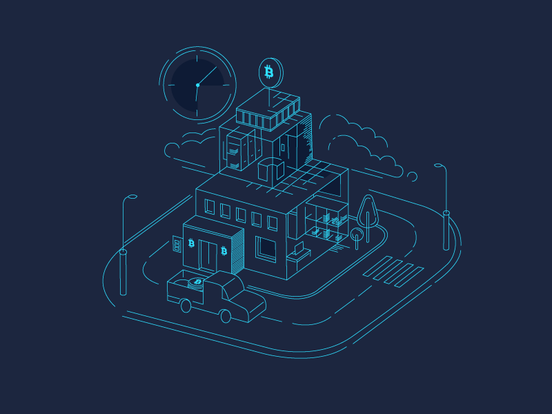 Bitcoin bank bank bitcoin illustration line