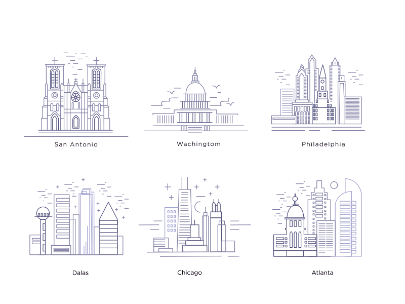Сities animayion city design illustration line linework motion