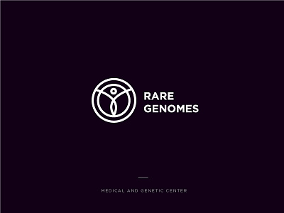 Logo Rare Genomes branding genetic identity logo medical sign