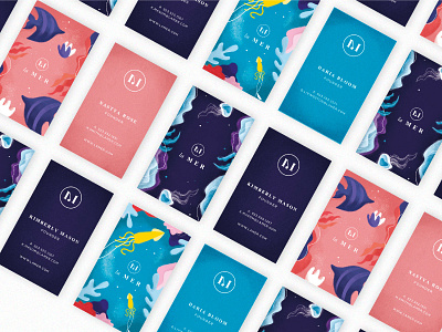 Business Cards branding bright business cards color design graphic identity illustration logo sea