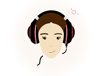 Working With Headphones On avatar headphone illustration person vector