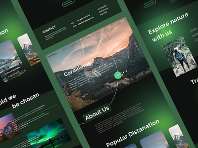 Mountain Tours, Landng Page for Travel Agency design green interaction design landing page mountains nature tourism travel ui ux web design web site website