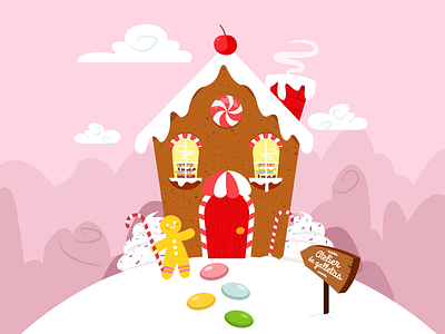 Candy House candy cookies cute illustration sweet vector