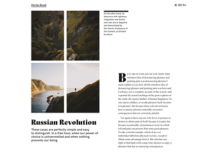 On The Road (again!) 8pt bootstrap cursive grid layout magazine minimal print read unsplash website