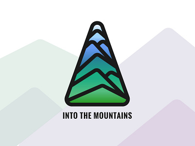 Into The Mountains design flat gradients hard lines icon idea illustrator logo mountains stroke transparent