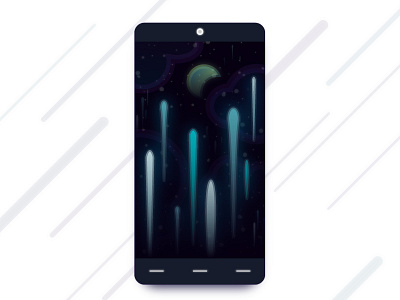 Phone Background - Space illustrator moon night phone background sky space stars
