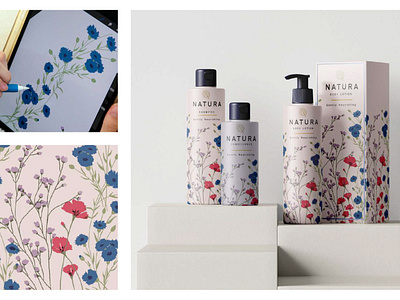 Natura Skincare - Branding, Labels, Logo, Packaging Flowers