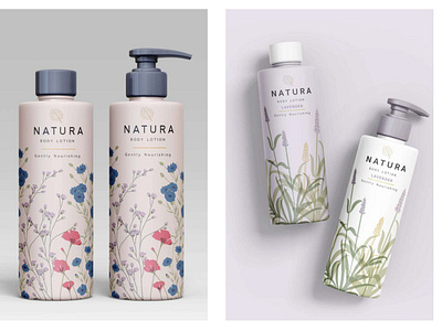 Natura Skincare - Branding, Labels, Logo, Packaging Flowers