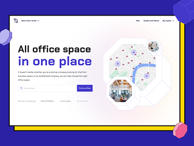 Website | Tupelo Spaces about dashboard design figma homescreen illustration octagon office reviews search space ui ux ux design violet web website yellow