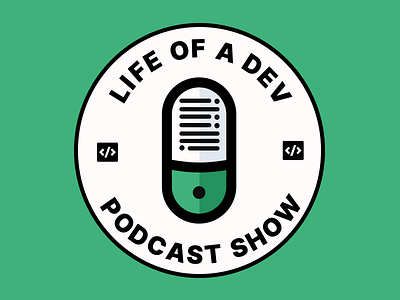 Life of a dev podcast logo logo microphone podcast radio