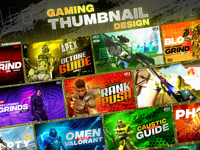 Gaming Thumnail Design apex legends thumbnails apex legends thumbnails youtube clickbait youtube thumbnail design graphic design logo ui valorant thumbnail design valorant thumbnail esports valorant thumbnail gaming youtube thumnail