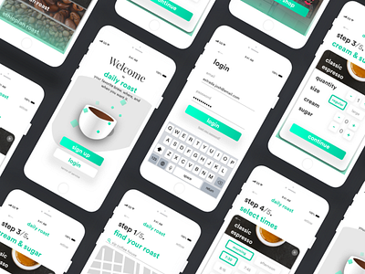 Daily Roast app clean ui coffee design mobile mobile app mobile ui ui ux