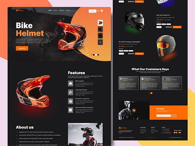 Bike Helmet Website UI Design