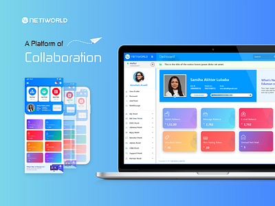Netiworld Dashboard - A Platform of Collaboration app dashboad dashboard dashboard app dashboard design dashboard ui design flat interface netiworld toukirkhandakar ui uidesign uiux