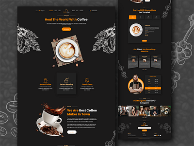 Coffee Shop Landing Page I • Coffee Flash adobe xd app black coffee coffee shop creative design interaction interface landing page shop ui ui design user interface ux web web design website website design wordpress