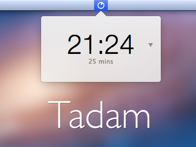 A screenshot from Tadam app cocoa mac osx pomodoro productivity tadam timer