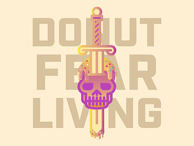 Donut Fear Death colorful donut gradient kiel johnson skull sword type