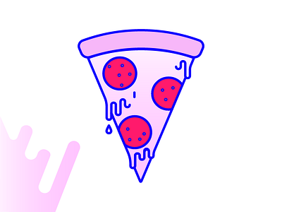 Pink Pizza branding food gradient logo melt pink pizza