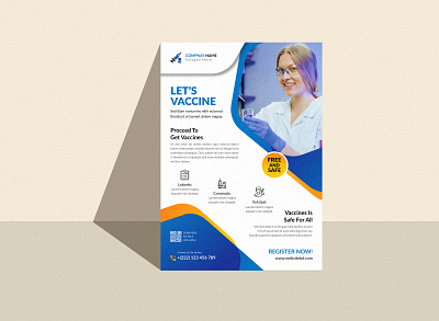 Vaccine Flyer Design Template banner design branding doctor flyer graphic design hospital medical motion graphics social media banner vaccine