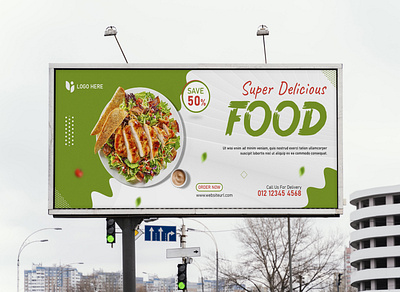 Food Bill-board Template adobe illustrator banner design bill board branding brochure design flyer graphic design illustration logo social media banner