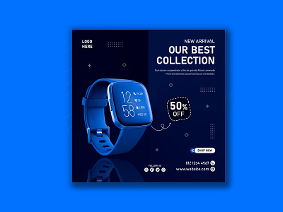 Smart Watch Social Media Instagram Banner Design ads banner design branding brochure design flyer graphic design logo social media banner watch