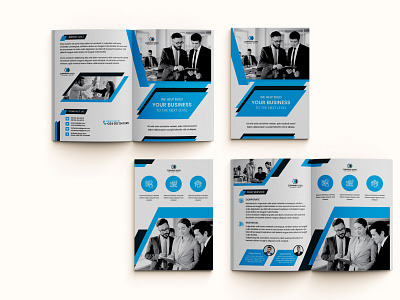 Business Bi-Fold Brocher Template Design