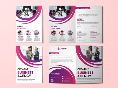 CREATIVE BUSINESS BI-FOLD BROCHURE banner design bi fold bi fold brochure bi fold brochure design branding brochure design flyer graphic design logo social media banner ui