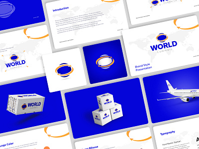 WORLD Commerce Trade Logo and Brand Guideline banner design brand identity branding brochure business commerce design export flyer graphic design import logo plane ship social media banner trade truck ui world