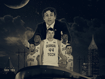 Georgia Tech Basketball Halloween Poster atlanta basketball georgia halloween stranger tech things