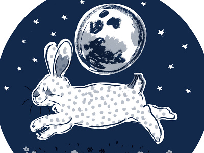 Chinese Lunar New Year 2023- The Year of the Rabbit 2023 aberdeenshire animal bunny chinese cute illustration illustrator lunar midnight blue moon new year one color one colour picturebook rabbit run rabbit scotland simple the year of the rabbit