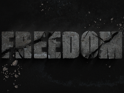 freedom 3d black freedom graphic design illustration logo sign stone