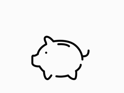 Saving money with pig coin design icon illustration line money motion motiongraphics pig piggy piggy bank pink stroke