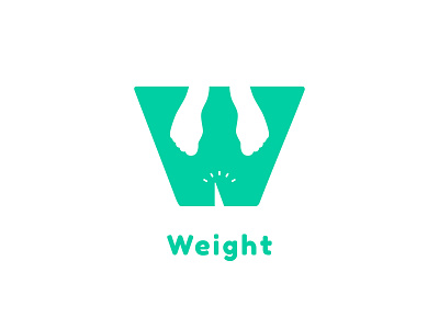 Weight design fit foot green healthy icon illustration logo negative space typography vector weight