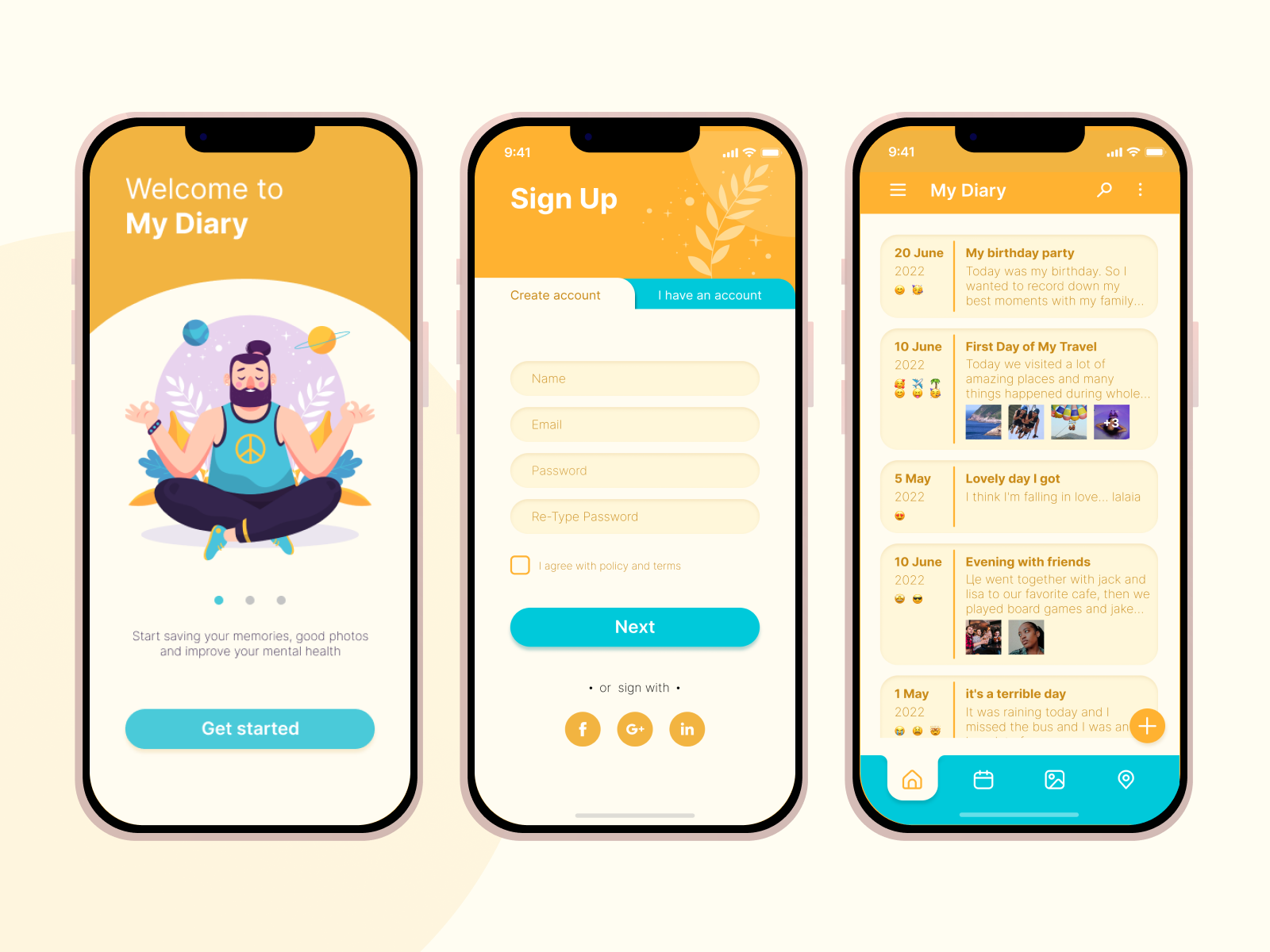 Phone diary online app