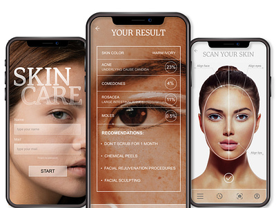 Ui design of app for Skin Scan app app design application design graphic design ui ui design ux website