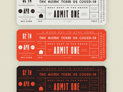 The Home Team Tickets baseball black blackletter covid19 design pentacle red stayhome texture tickets timmons typography
