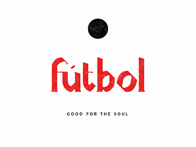 Fútbol futbol lettering red soccer typography