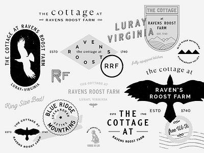 Ravens Roost Farm badge black branding farm logo ravens typography