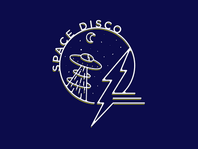 Space Disco disco illustration lightning neon space