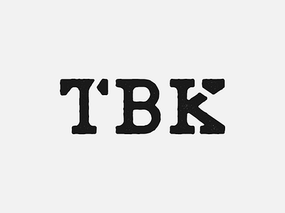 TBK Monogram black lettering monogram stamp stencil typography white