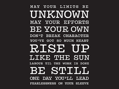 Be Still be still black killers lyrics poster typography white