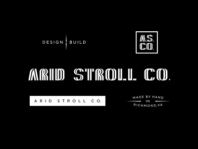 Arid Stroll Co. black black and white branding design lettering logo typography